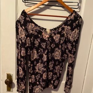 Floral Black and Pink Women's Top